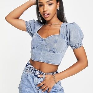 ASOS Light Blue Denim Crop Top